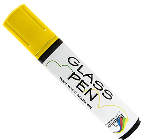 RAINBOW CHALK MARKERS LTD Glass Pen - Large 15mm Yellow For Writing on WINDOWS