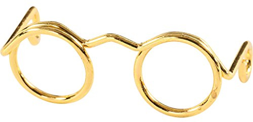 Novelty Glasses mm, Hole Size 21 mm, 10 pcs, Gold