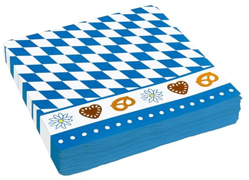 Amscan International Bayerische Servietten, 33 cm (Blau / Weiß)