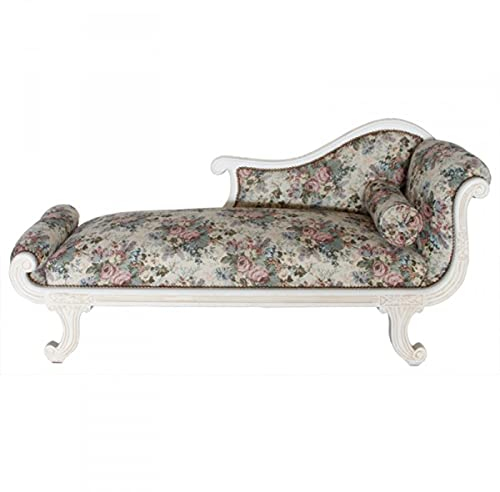 Casa Padrino Barock Chaiselongue Modell XXL Blumenmuster/Creme