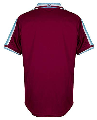 West Ham United 2000 Retro Football Shirt Claret/Sky Small Polyester