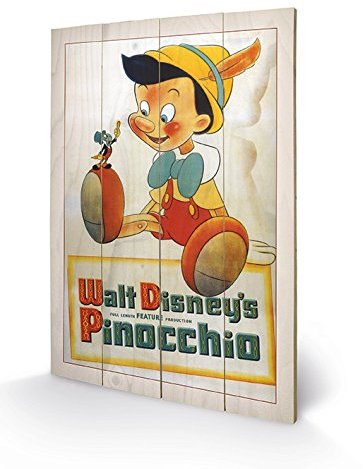 Pyramid International Pinocchio (Conscience) Holzwand-Kunst, Holz, Mehrfarbig, 40 x 2.5 x 59 cm