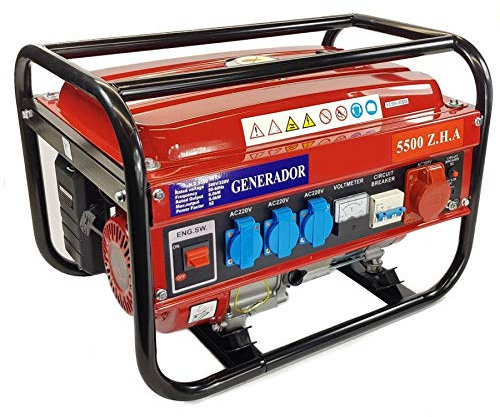 Generador EK 5500W monofasico trifasico 4 tiempos gasolina 15L (Rojo)