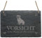 Schiefertafel Englische Bulldogge « VORSICHT VOR DEM FRAUCHEN DER HUND IST HARMLOS » Schild mit Hunde Motiv - Türschild Wanddeko Dekoration Dekoschild