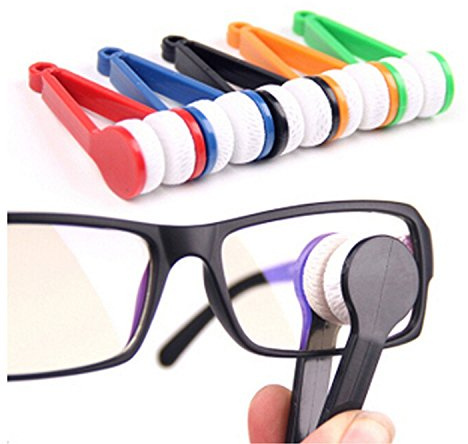 GBSTORE 5 Pcs Mini Sun Glasses Eyeglass Microfiber Spectacles Cleaner Soft Brush Cleaning Tool Mini Microfiber Glasses Eyeglasses Cleaner Cleaning Clip (Random Color)