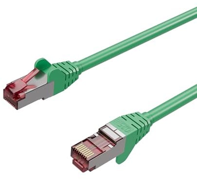 Kabelbude.eu Netzwerkkabel Ethernet LAN Patchkabel Cat 6A S/FTP PIMF GHMT Halogenfrei RJ45 Grün 7,50m
