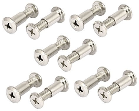 sourcing map 10Stk.M8x20mm Metall Kreuz Senkkopfschrauben Bolzen Dübel Eimer Muttern