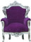 Casa Padrino Barock Sessel 'King' Lila/Silber