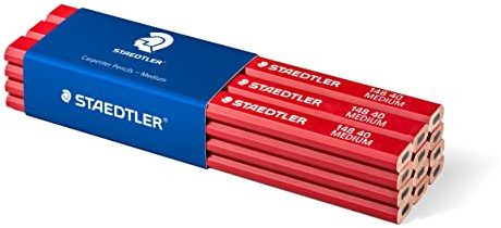 Staedtler 14840 Carpenters Pencils Medium Oval, Red Brown