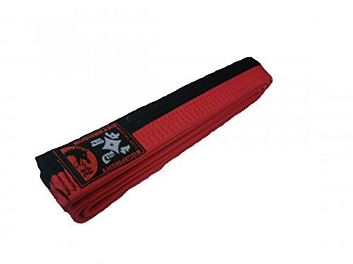 Budogürtel rot-schwarz halb-halb-gestreift (180)