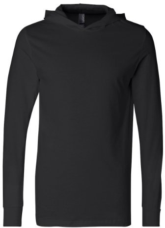 Bella + Canvas Unisex Jersey Long-Sleeve Hoodie (3512) Black - Black - XL