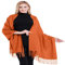 CJ Apparel Orange 100% Kaschmir Zweilagige Schals Pashmina Handgemacht in Nepal Schultertuch Schal Umschlagtuch NEU