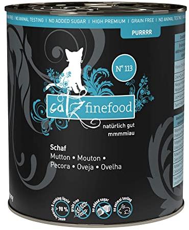 catz finefood Purrrr Schaf Monoprotein Katzenfutter nass N° 113, für ernährungssensible Katzen, 70% Fleischanteil, 6 x 800 g Dose