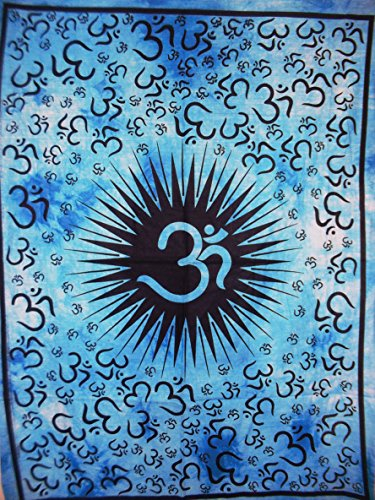 Traditional Jaipur Om Poster, Hippie Wand Wandteppich, indisches Wohnheim eingerichtet, Boho Art Wand, Bohemian, zum Aufhängen Größe 76,2 x 101,6 cm Viel Glück Poster oder Wand Aufkleber