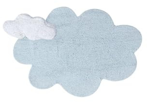 Lorena Canals Waschbarer Teppich Puffy Dream Natürliche Baumwolle -Blau- Weiß- 170x110 cm
