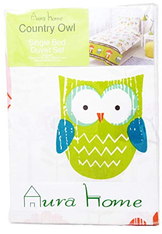 AuraHome Childrens Country Owl Duvet Cover and Pillowcase Set (Single)