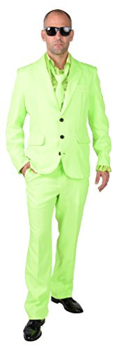 narrenkiste M218287-22-XXL neon-grün Herren Anzug Smoking Sakko Hose und Krawatte Gr.XXL