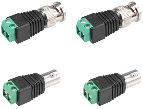 sourcing map 2 Pair Cat5 a coassiale CCTV BNC Maschio/Femmina Jack connettore terminale a Vite