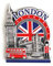 Kühlschrankmagnet mit Städtemotiv, z. B. Venedig, Paris, Rom, Prag, Amsterdam, Barcelona, Dubai, Thailand, aus Metall, tolles Souvenir, schöner Dekoartikel, metall, Silber London