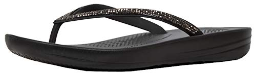 Fitflop Women's Sparkle Classic Iqushion Flip Flops, Black Black 001, 6.5 UK