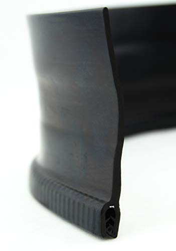 DF22 Dichtungsprofil von SMI-Kantenschutzprofi - Klemmbereich 2-4 mm - mit Dichtung oben aus EPDM Moosgummi - Fahnendichtung - einfache Montage selbstklemmend ohne Kleber (1 m)