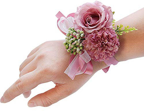 Egurs Hochzeit Braut Brautjungfer Blumenstrauß Handgelenk Corsage Handgelenk Blume Strauß Dekoration Helles Lila