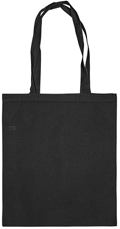 IMFAA Pack of 10 Premium Quality Long Lasting 100% Cotton Canvas Tote Reusable Shopping Bags Ideal for Printing and Embroidery (Black,Medium 40x36x60)