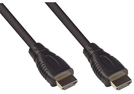 Câble HDMI 2.0b Haute Vitesse avec Ethernet – 4K UHD @ 60 Hz – 18 Gbit/s – Idéal pour Les Jeux et Les multimédia – Connecteurs plaqués Or – Triple Blindage – Noir – 0,5 m / 50 cm