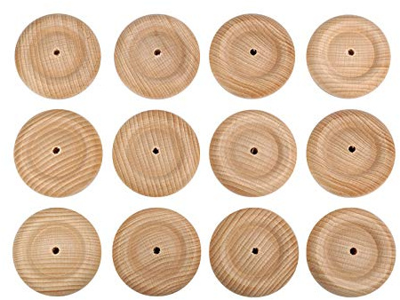 FEINSCHNITTkreativ Holzräder profiliert 50 x 15 mm (12 Stück) | 4-mm-Bohrung | unbehandeltes Buchenholz | ideal für Fahrzeug- und Modellbau