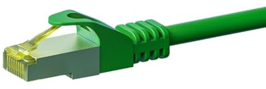 Danicom RJ45 Netzwerkkabel S/FTP (PiMF) - CAT 7 Rohkabel - Grün - 1,50m | POE, Ethernet, LAN, Patchkabel, Datenkabel, RJ45 - für Serverschränke, Switches, Router, Modems!