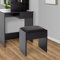 ECD Germany Schminktisch Hocker, Schwarz, 40x43x29,5 cm, im edlen Design, hoher Sitzkomfort, Sitzhocker aus Holz mit gepolstertem Kissen und Bezug aus Kunstleder, Moderner Polsterhocker Schminkhocker