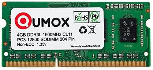 QUMOX 4 Go 204 broches DDR3L-1600 SO-DIMM (1600 MHz, PC3L-12800S, CL11, 1,35 V, basse tension)