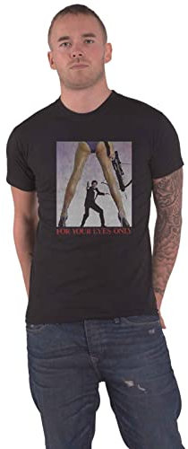 James Bond 007 T Shirt for Your Eyes Only Nouveau Officiel Homme Noir Size XL