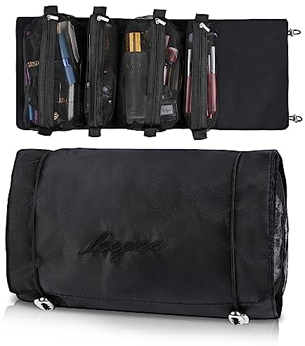 Czemo Trousse de Toilette à Suspendre de Voyage,Trousse Maquillage Femme Pliable Étanche Amovible 4 en 1 pour Voyage,Trousse de Toilette ou de Maquillage à Suspendre,Sac de Salle de Bain pour Douche