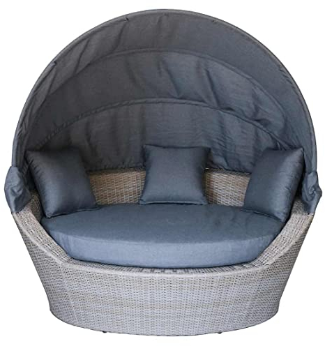 OUTLIV. Los Angeles Loungeinsel 163 cm x 138,5 cm aus Polyratten und Olefin inklusive Dach, für entspannte Stunden in Ihrem Garten