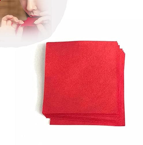 SHENGSHIYU Langanhaltender, Wasserdichter Einweg-Lippenstift, Chinesisches Retro-Rouge-Papier, Mit Rosenextrakt, Natürliches Feuchtigkeitsspendendes,Classicalred-5X5cm