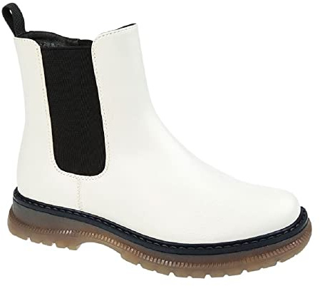Cipriata L052G-5 Ladies Ankle Boots White PU size 5 UK