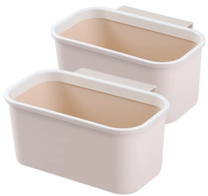 2 Pack Pink Hanging Cup Holders,10x5x4.5Trolley Basket Storage,Rolling Cart Accessories Hanging Buckets Hanging Bins,Plant Containers,Storage Bucket,Make Up Pencil Holder,Kitchen Storage Container