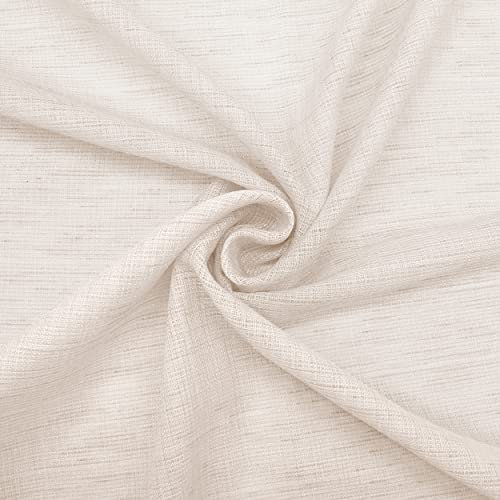 DESHOME Bali - Stoffa per tende a metro per interni, Tessuto a metraggio per tende semitrasparente altezza 3 metri per soggiorno camera da letto cucina (Beige, 1 metro)