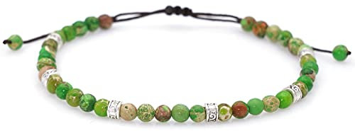 Suyi Beaded Bracelets Adjustable Handmade String Bracelet Bohemian Colorful Stone Strand Bracelet for Women Green