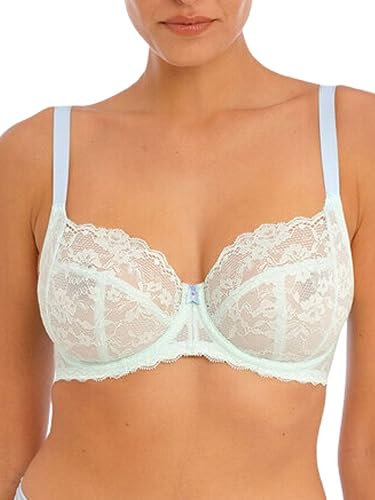 Freya Women's Offbeat Underwire Side Support Bra Full Coverage, Opaque, Pure Water, 36GG US