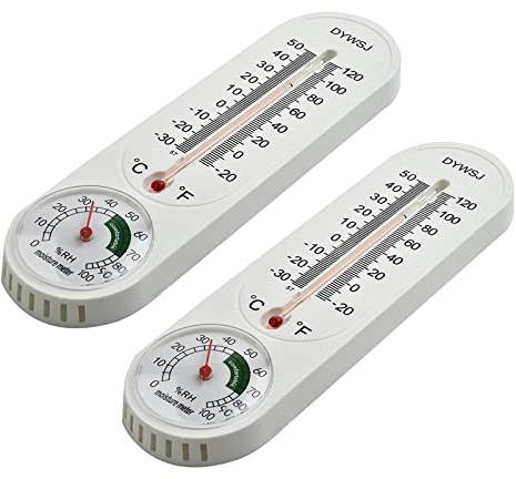 HpLive Lot de 2 thermomètres analogiques d'intérieur hygromètre avec Fahrenheit/Celsius (℉/℃) pour l'intérieur et l'extérieur et le jardin
