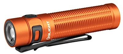 OLIGHT Baton3 Pro Max 2000 Lumens EDC Rechargeable LED Torch,High Lumens Pocket Flashlight with Safety Proximity Sensor for Outdoors and Emergency (Cool White (5700K~6700K), Orange)
