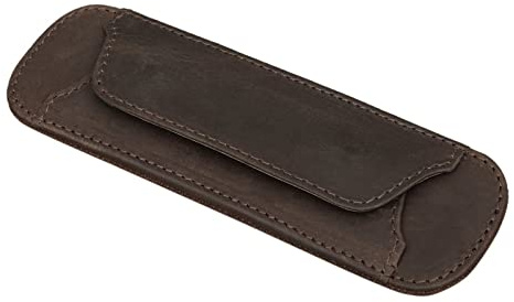STILORD Neo Schulterpolster abnehmbar Leder mit Druckknöpfen für Schultergurt Vintage Gurtschutz gepolstert Polster-Umhängetasche Farbe:matt - Dunkelbraun
