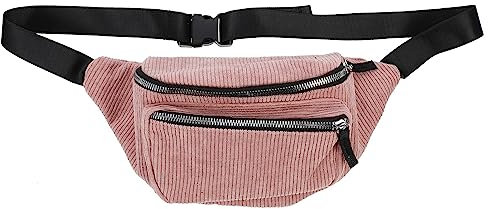 Gatuida De Taille Bandoulière De Poitrine avec Sangle Réglable De Taille en Velours Côtelé pour Femme Course À Pied Randonnée Cyclisme Rose