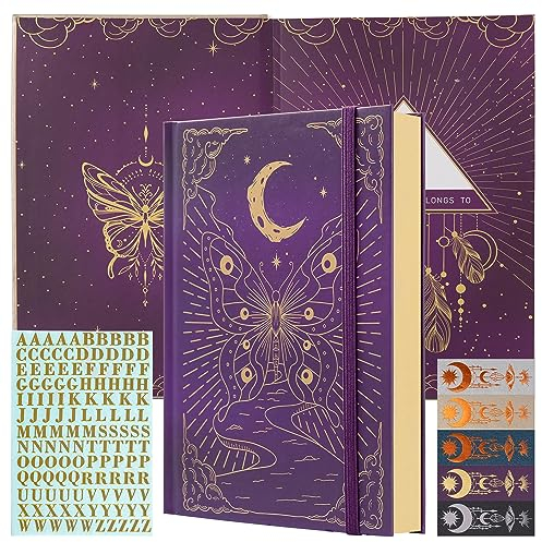 TIEFOSSI Gepunktetes Tagebuch-Notizbuch, Schmetterlings-Tagebuch für Damen und Herren, 140 g/m² dickes Papier mit 256 nummerierten Seiten, A5-Hardcover-Bulle-Notizbuch zum Schreiben im Schulbüro