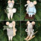 Juegoal Felt Skiing Mice Ornaments Set of 4, Winter Xmas Wool White Mouse Hanging Decor, Felt Animal Crafts Woodland Cute Christmas Tree Wreath Decor for Home Party Supplies