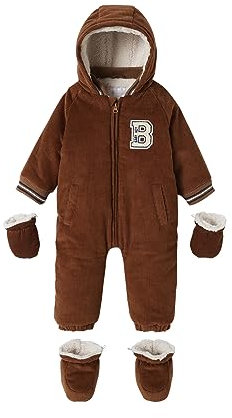 VERTBAUDET Combi-pilote en velours côtelé bébé avec pieds et moufles détachables beige 36M(97CM)