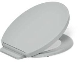 KOHLER 26802-95 K-26802-95 Impro ReadyLatch Quiet Close Elongated Toilet Seat, Grey, Ice Gray, Round