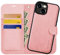 OCASE iPhone 15 Hülle(2in1) Leder Stoßfestes Case [Abnehmbare magnetische Hülle] [Kabelloses Laden] [Kartenfach] Handyhülle RFID Schutzhülle Etui Klapphülle Pink 6,1 Zoll